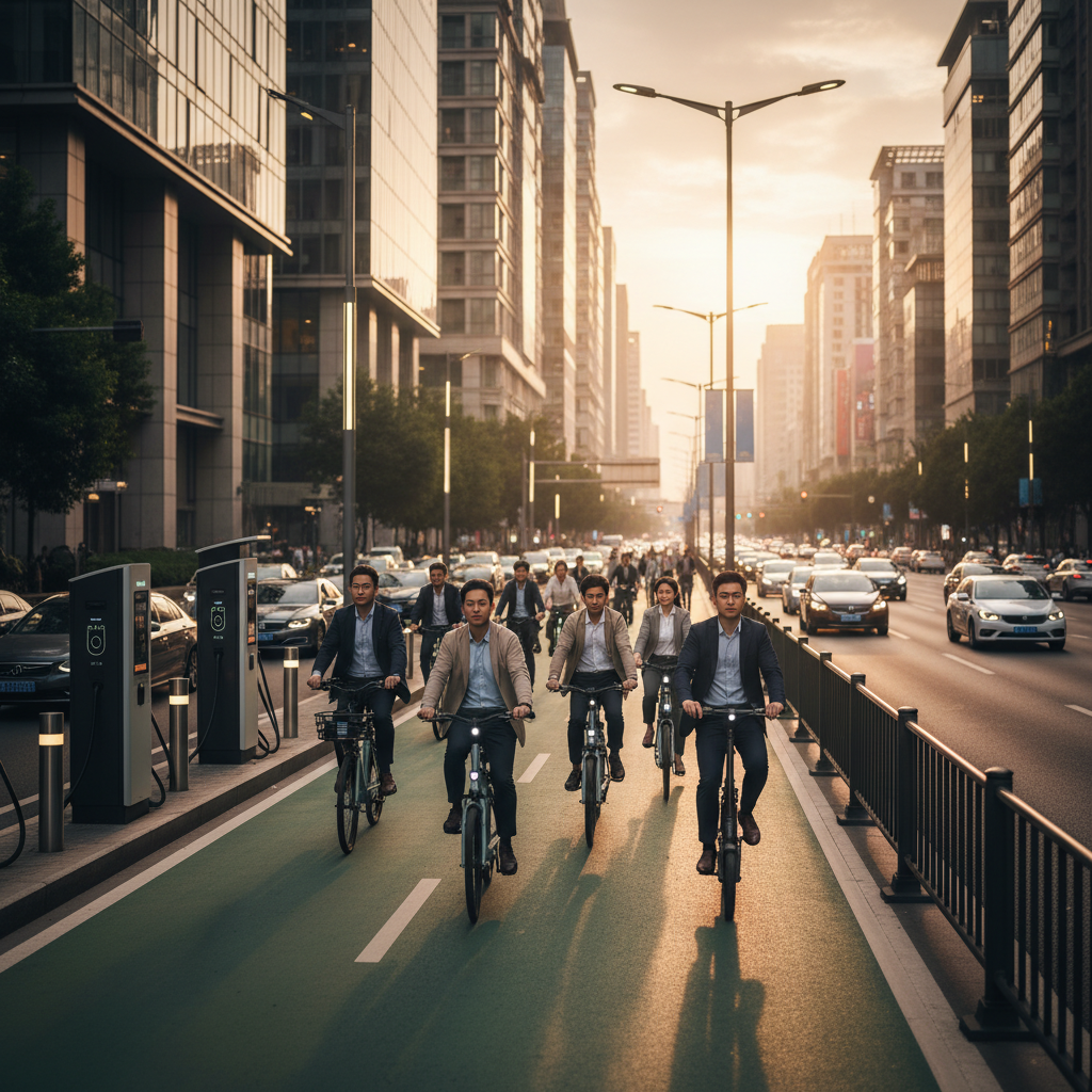 เทรนด์ EV ครึ่งปีหลัง 2026: E-Bike กู้วิกฤตน้ำมันแพงวัยทำงาน - urban-worker-ebike-trend