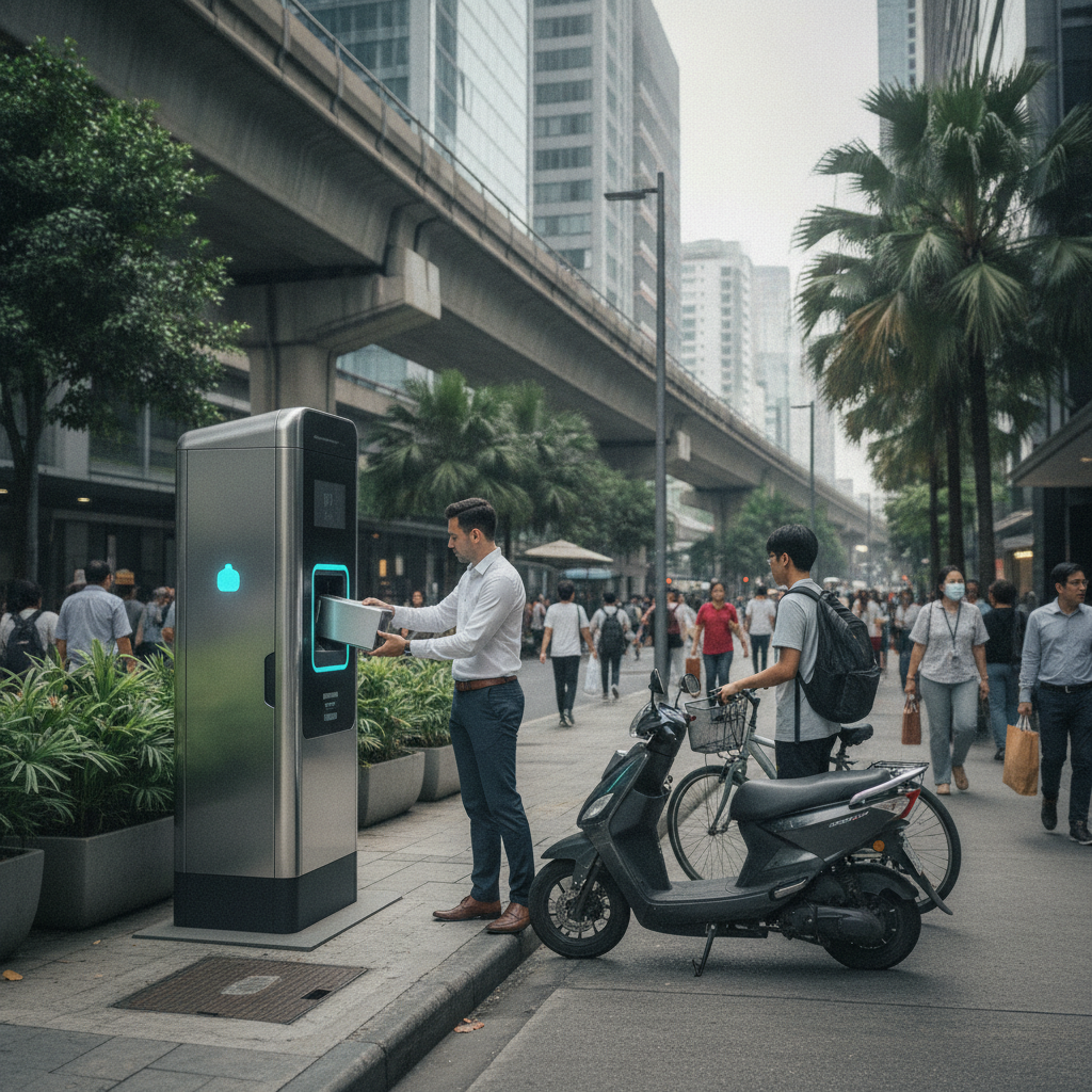 เทรนด์ 2027: สถานีสลับแบตเตอรี่ E-Bike ชาร์จเต็มใน 1 นาที - 2027-ebike-battery-swap-station