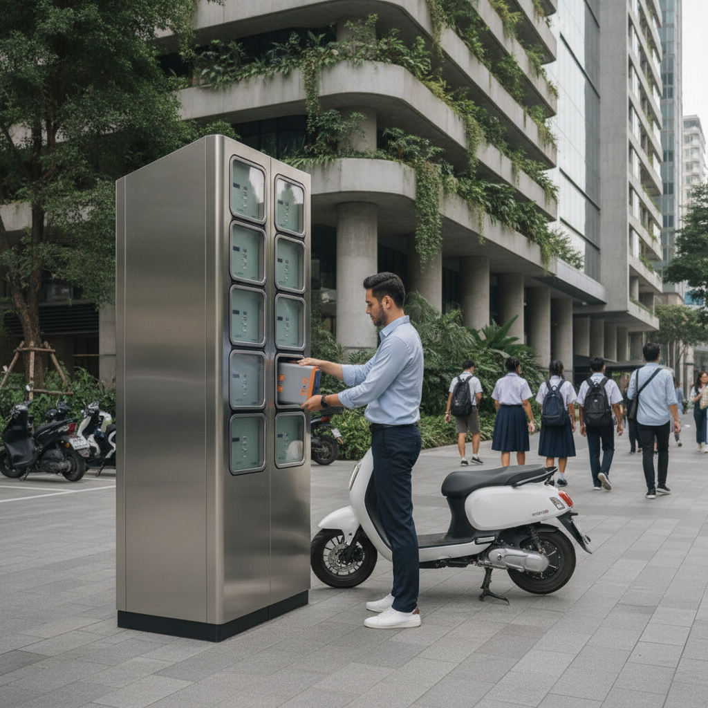 อัปเดตเทรนด์ EV 2027: ตู้สลับแบตเตอรี่ E-Bike เตรียมบุกไทย - 2027-ebike-battery-swap-trend