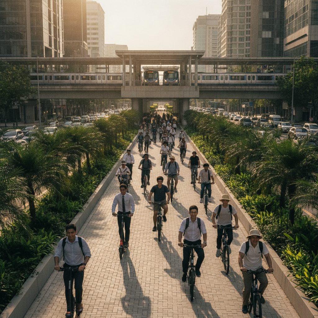 นโยบาย EV 2027: จ่อขยายเลนพิเศษ E-Bike เชื่อมต่อรถไฟฟ้า - 2027-ebike-smart-city-lanes