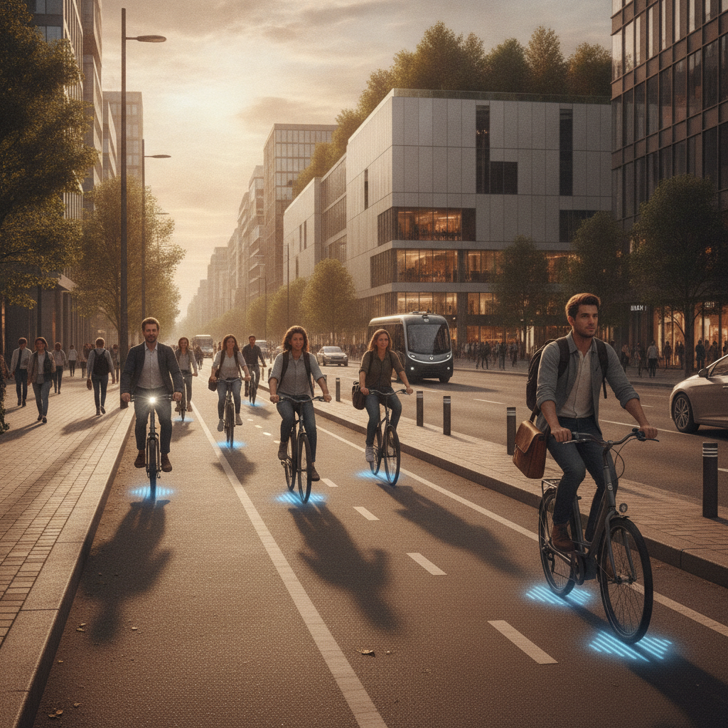 เทรนด์ถนน EV 2027: สมาร์ทเลนชาร์จ E-Bike ไร้สายขณะขับขี่ - 2027-wireless-charging-ebike-lane