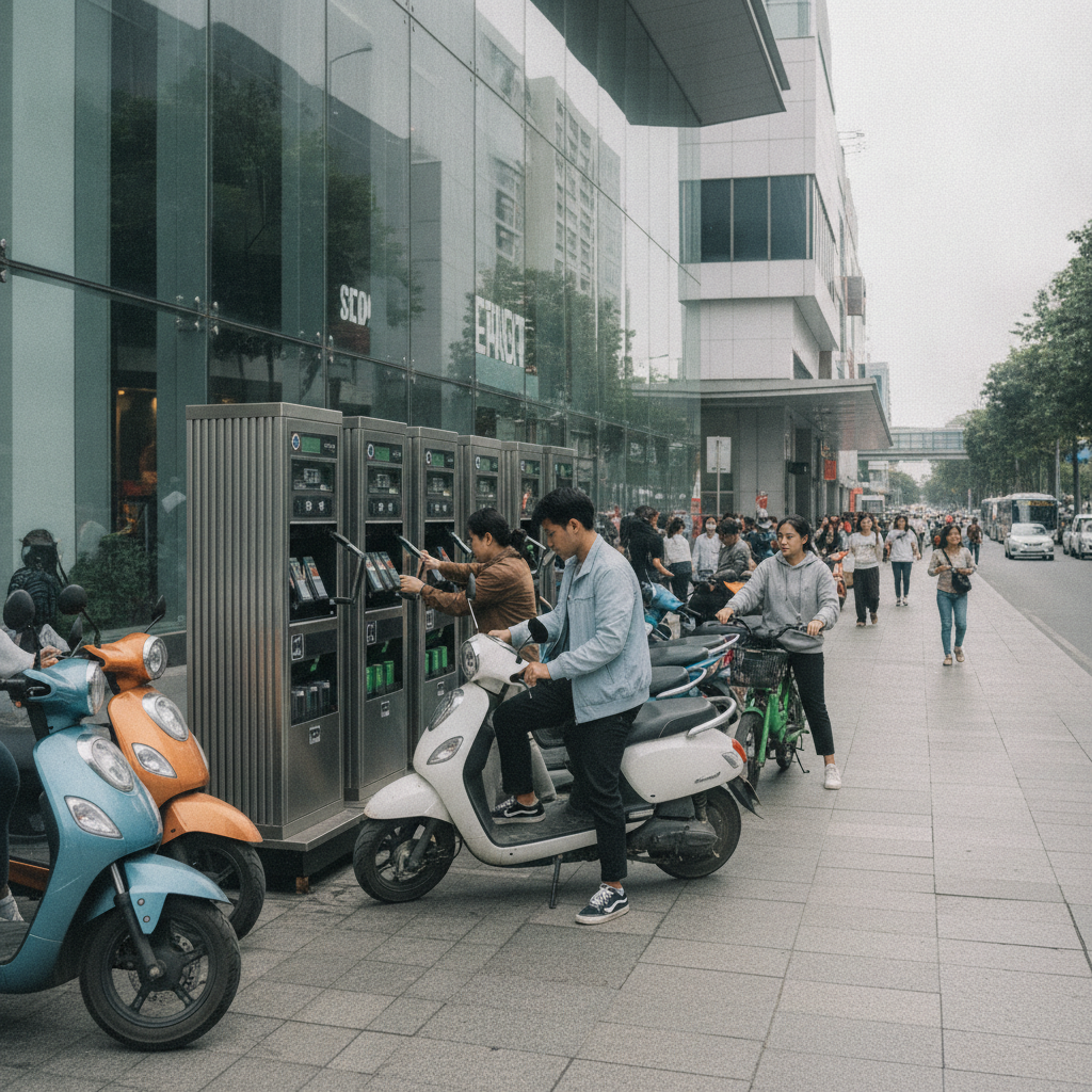 อนาคต EV 2027! เทรนด์ตู้สลับแบต E-Bike ไม่ต้องรอชาร์จไฟ - battery-swapping-ebike-ev-trend