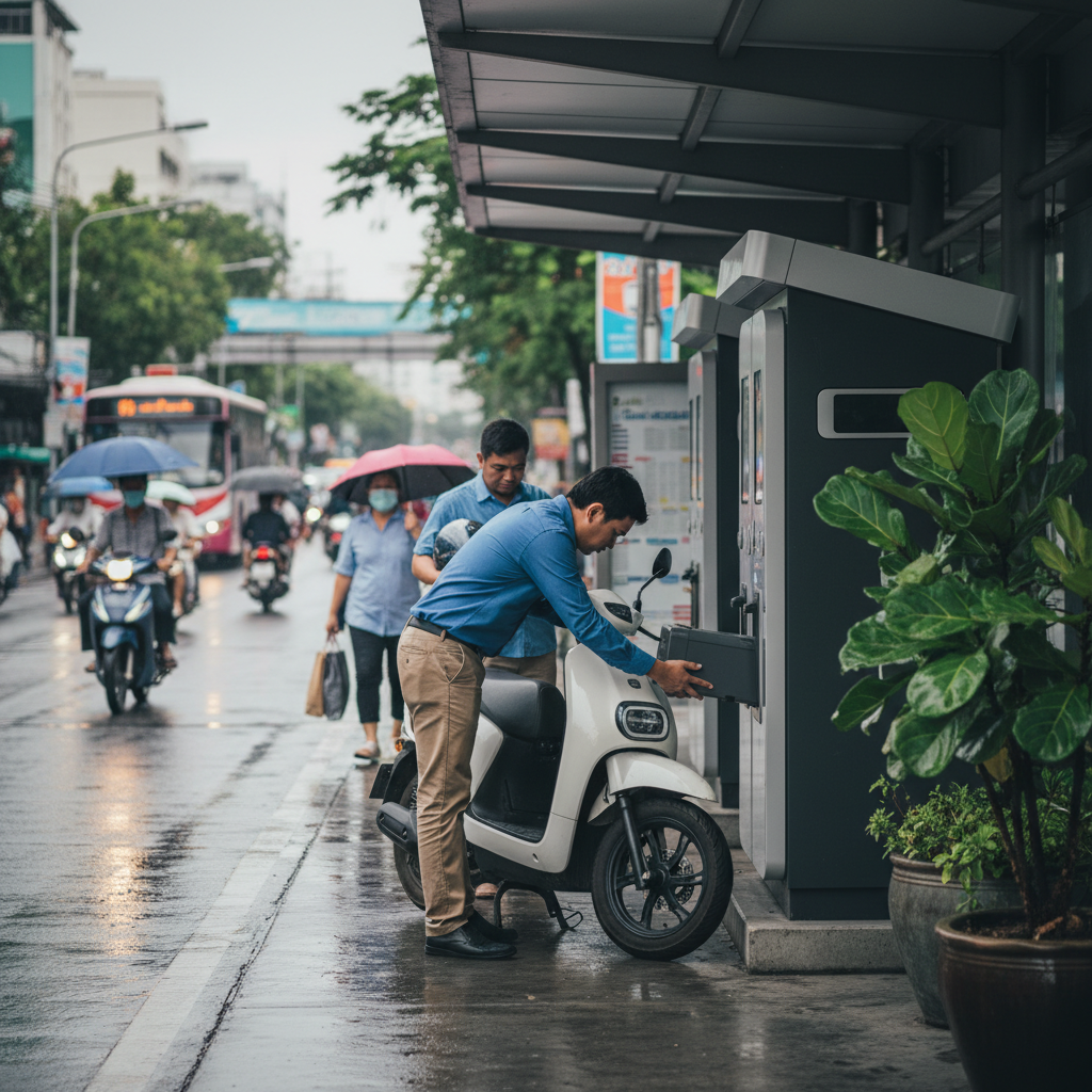 เจาะเทรนด์ EV ปลายปี 2026! ตู้สลับแบตเตอรี่ E-Bike กำลังมา - battery-swapping-ebike-ev-trend