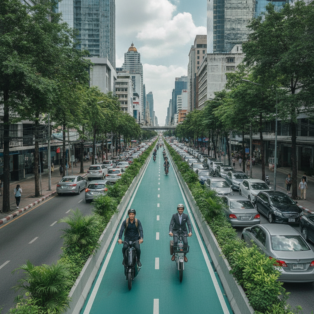 นโยบาย 2027: จ่อผุดเลน E-Bike ทั่วกรุง ขับง่าย ปลอดภัยขึ้น - bkk-ebike-lane-policy-2027