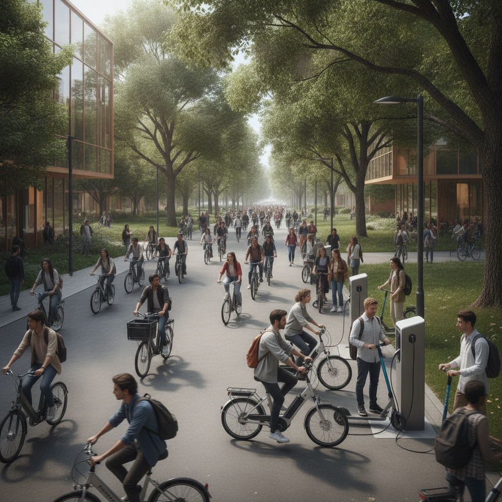 เทรนด์มหาลัย 2027! นโยบายลดมลพิษดัน นศ. ใช้ E-Bike - campus-ev-trend-ebike-2027