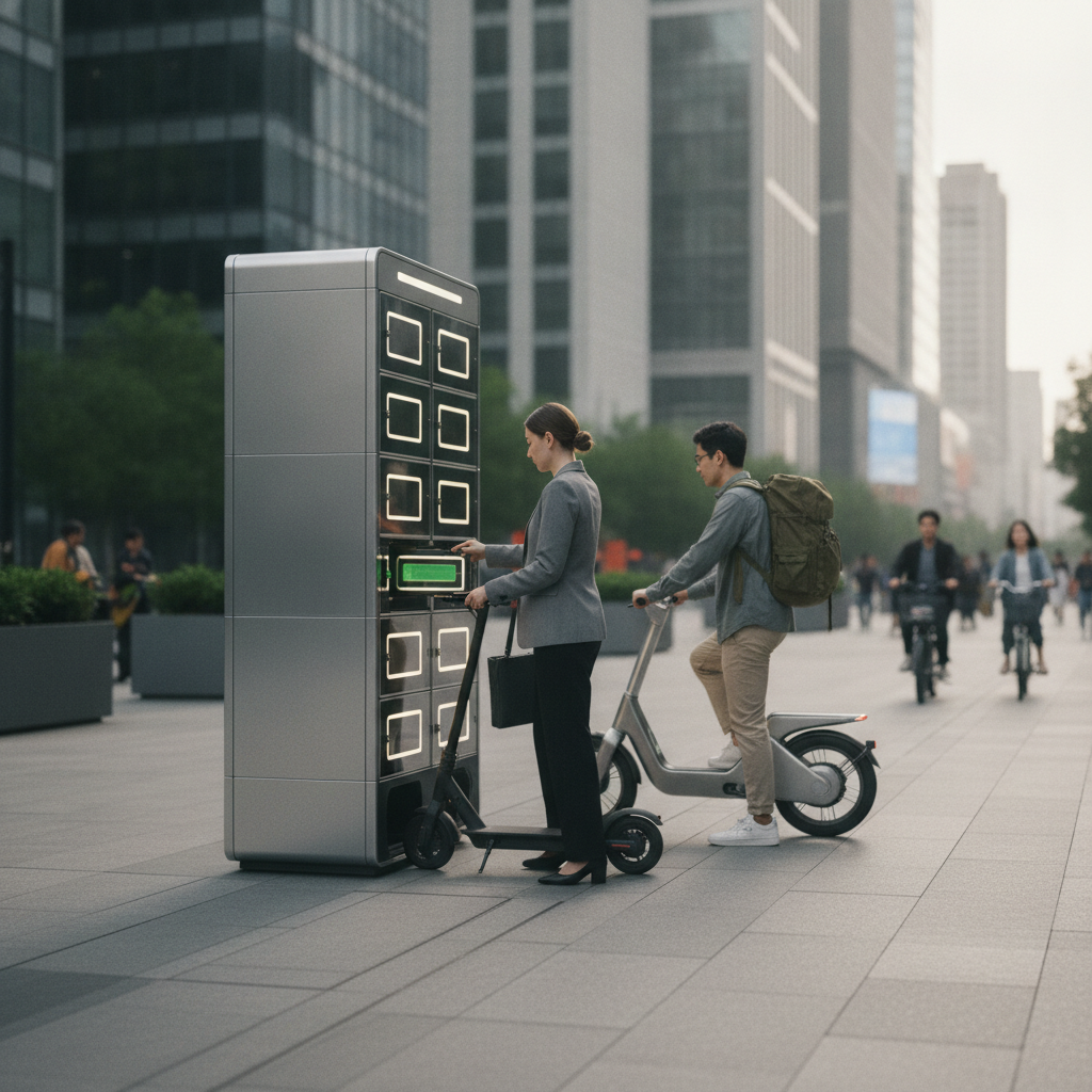เทรนด์ EV 2027: สถานีสลับแบต E-Bike เปลี่ยนปุ๊บวิ่งต่อปั๊บ - ebike-battery-swap-station