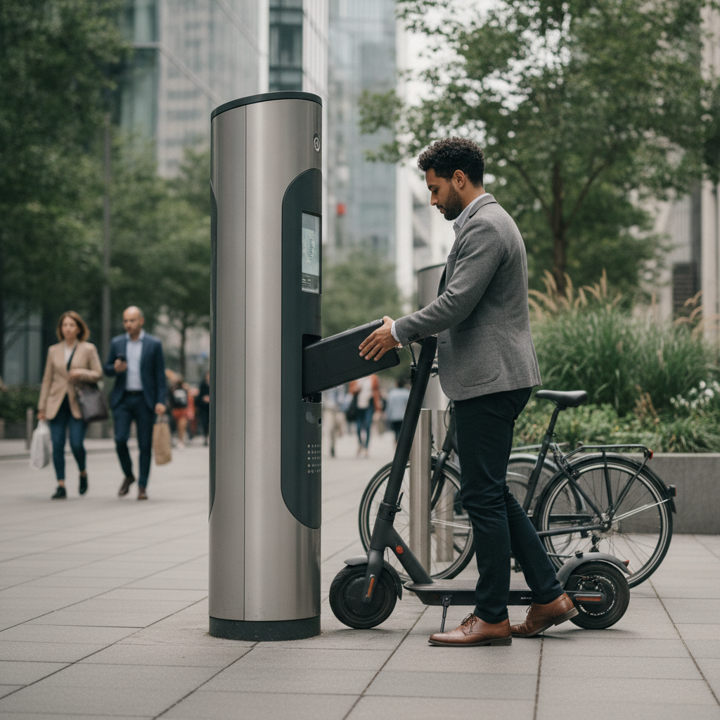 เจาะเทรนด์ 2027: ตู้สลับแบต E-Bike เติมพลังงานไวใน 1 นาที - ebike-battery-swap-station-trend