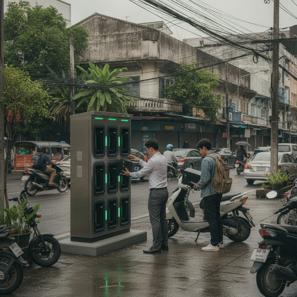 เทรนด์ EV 2027: สถานีสลับแบตทั่วไทย จบปัญหาชาร์จนาน - ebike-battery-swap-station-trend