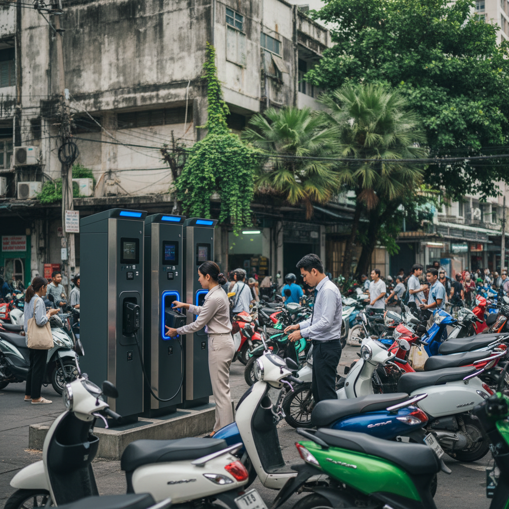 เทรนด์ EV 2026! ตู้สลับแบตเตอรี่ E-Bike เติบโตทั่วไทย - ev-battery-swap-station-trend