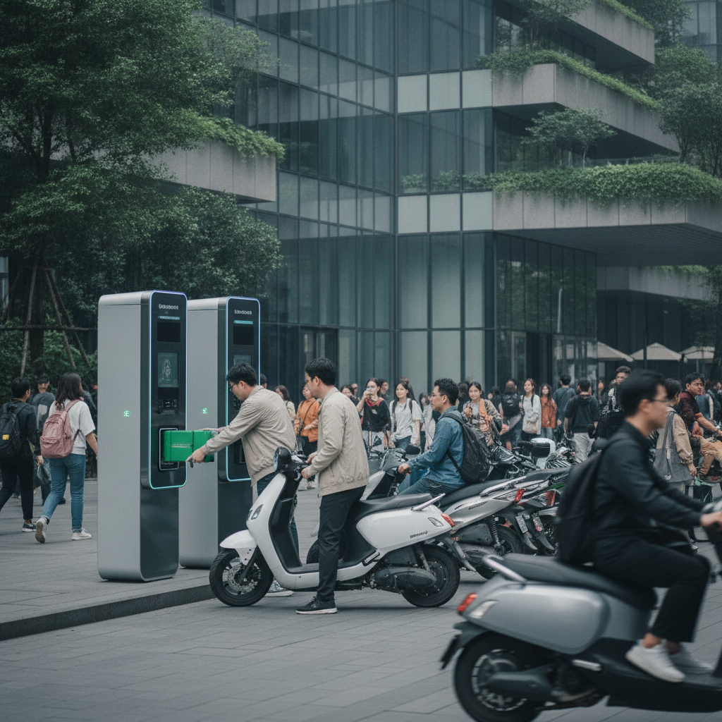 อนาคต EV 2027! เทคโนโลยีสลับแบตเตอรี่ E-Bike ไม่ต้องรอชาร์จ - ev-battery-swapping-trend