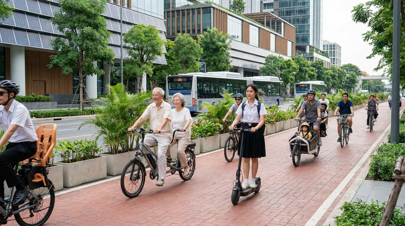 เทรนด์เมือง 2027! เลนพิเศษ E-Bike ปลอดภัยทุกวัย