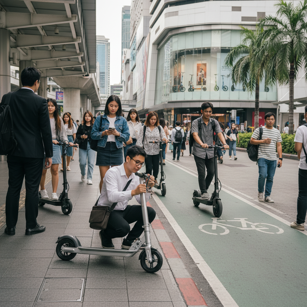 วิเคราะห์ตลาด EV ไทยปลายปี 2026: สกู๊ตเตอร์ไฟฟ้าพับได้มาแรง - foldable-electric-scooter-trend