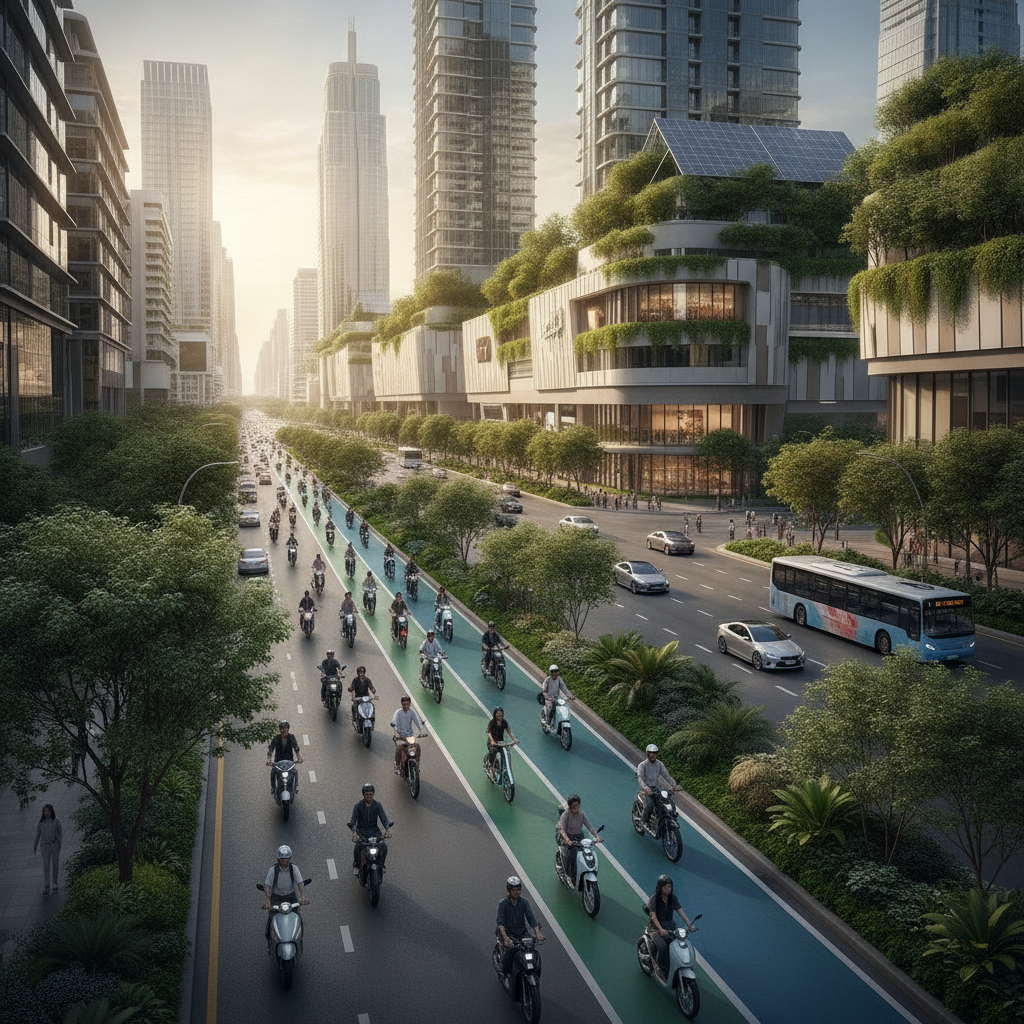เทรนด์เมืองอนาคต 2027! ลุ้นเลนพิเศษสกู๊ตเตอร์ไฟฟ้าทั่วไทย - future-ev-scooter-lane-trend