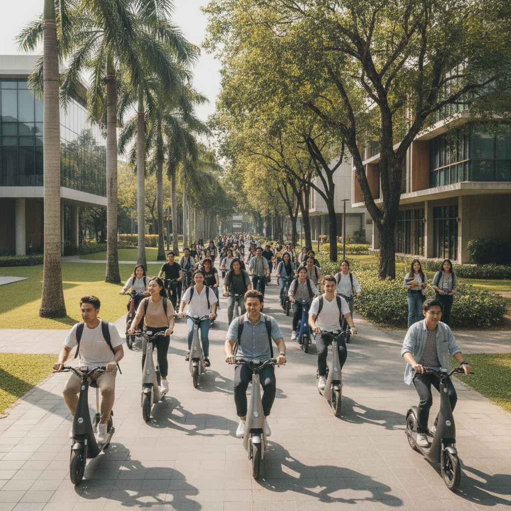 เทรนด์มหาลัย 2026! ดันนักศึกษาใช้สกู๊ตเตอร์ไฟฟ้าแทนน้ำมัน - green-campus-scooter-trend