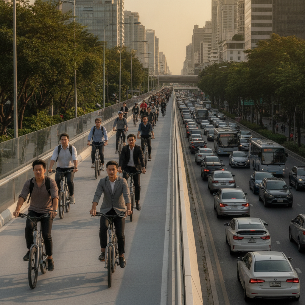 ลุ้นแผนเมืองใหม่ 2027: ผุดเลนพิเศษ E-Bike วิ่งฉลุยทั่วกรุง - smart-city-ebike-lane-trend