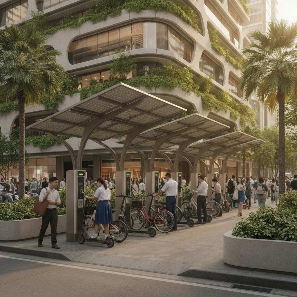 ทิศทาง EV ปลายปี 2026! ผุดสถานีชาร์จโซลาร์เซลล์ทั่วกรุง - solar-cell-charging-station-trend