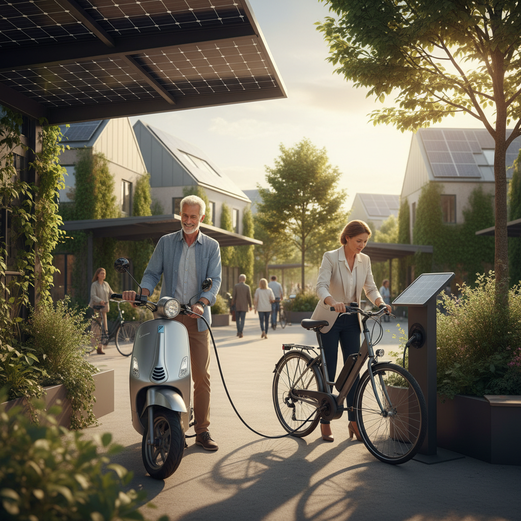 นโยบาย EV 2026: ดันโซลาร์เซลล์ชาร์จ E-Bike ลดค่าไฟ 100% - solar-cell-ebike-charging-trend