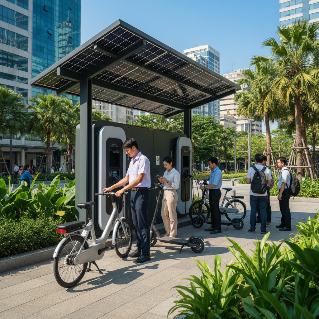 อนาคต EV 2026! เทคโนโลยีชาร์จ E-Bike พลังงานแสงอาทิตย์ - solar-charging-ebike-ev-trend