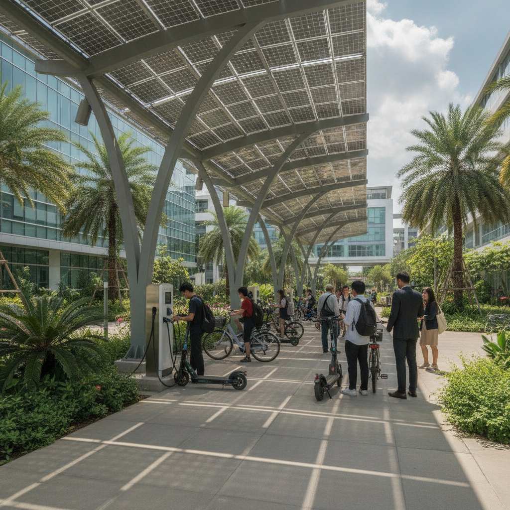 คาดการณ์ปี 2027: รัฐเตรียมผุดสถานีชาร์จ E-Bike พลังโซลาร์ - solar-charging-ebike-policy-2027