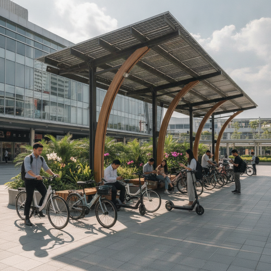 วิเคราะห์เทรนด์ 2027: นวัตกรรมสถานีชาร์จ E-Bike โซลาร์เซลล์ - solar-charging-ebike-trend-2027