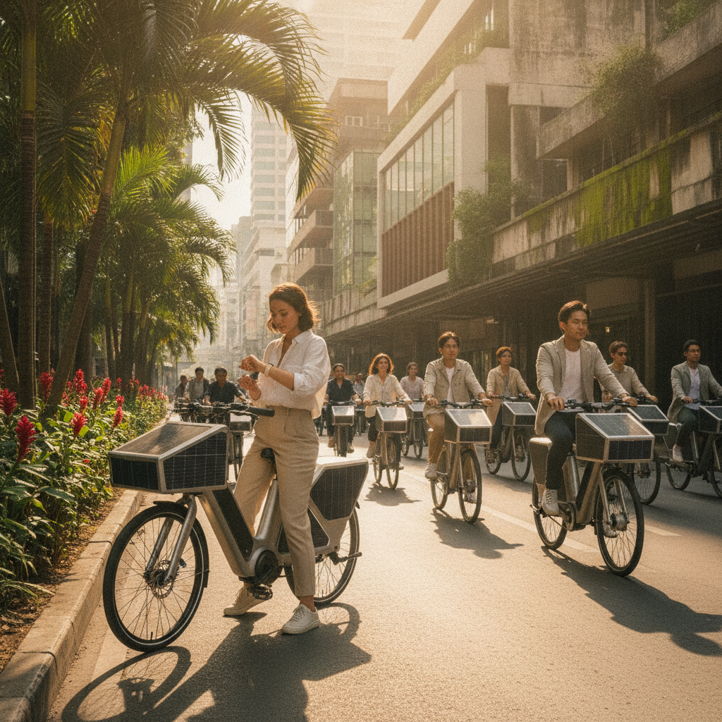 เจาะลึกเทรนด์ 2027! นวัตกรรม E-Bike ชาร์จพลังงานแสงอาทิตย์ - solar-charging-ebike-trend