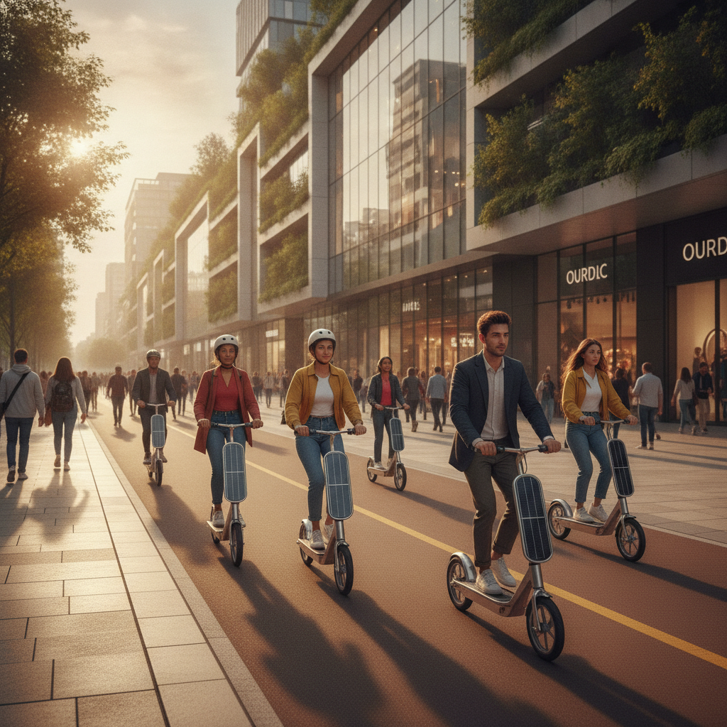 เทรนด์ 2027: สกู๊ตเตอร์ EV โซลาร์เซลล์ ชาร์จเองขณะวิ่ง - solar-ev-scooter-trend-2027