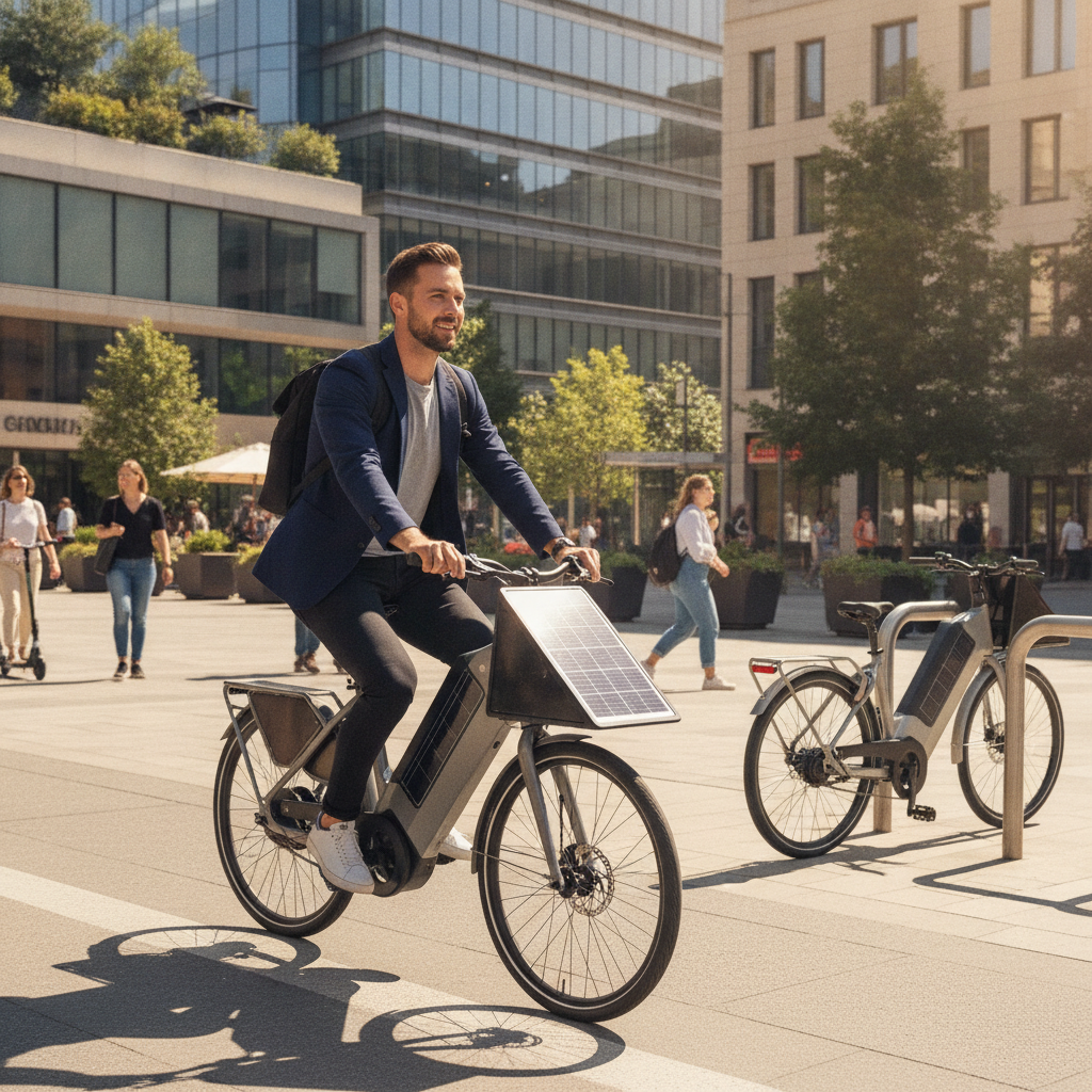 เทรนด์ 2027: E-Bike พลังงานแสงอาทิตย์ ชาร์จไฟจากแดดขณะขับ - solar-powered-ebike-trend
