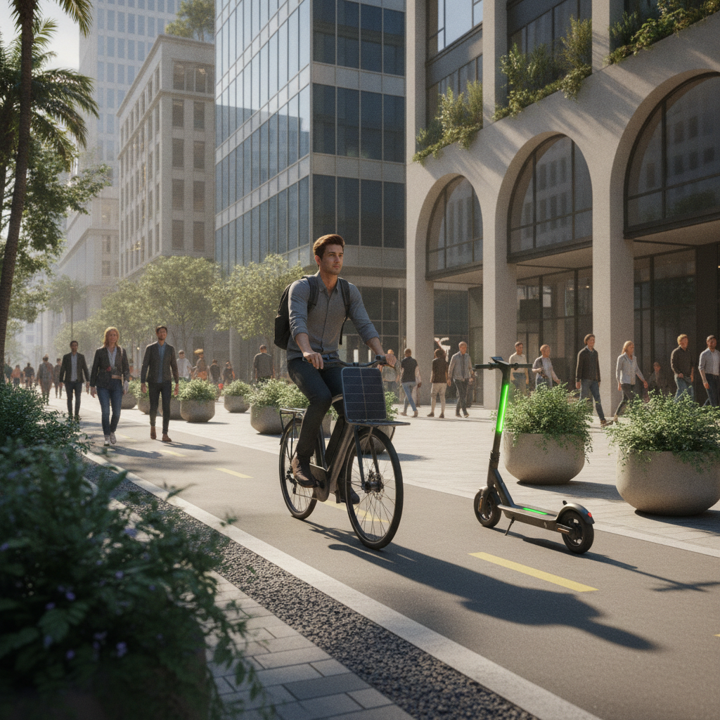 เทรนด์ 2027: E-Bike โซลาร์เซลล์ ชาร์จอัตโนมัติขณะขับ - solar-powered-ebike-trend