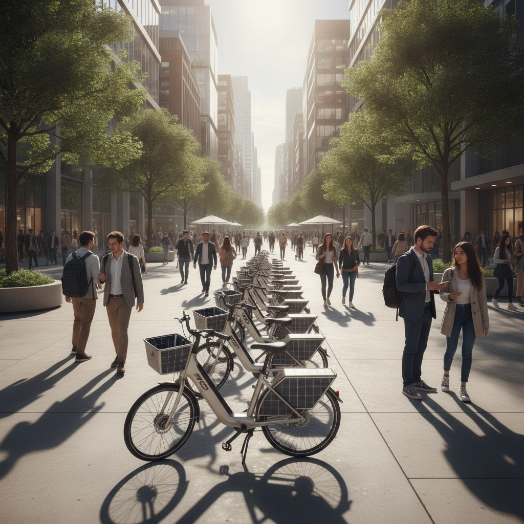 เทรนด์ EV ปี 2027: นวัตกรรม E-Bike ชาร์จพลังงานแสงอาทิตย์ - solar-powered-ebike-trend-2027