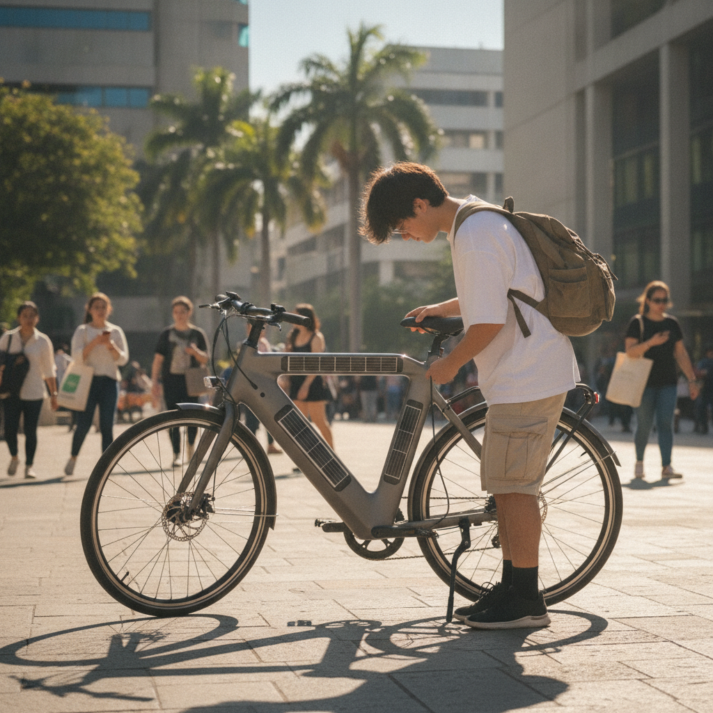 เทรนด์ 2027: E-Bike พลังงานแสงอาทิตย์ ชาร์จแบตในตัว - solar-powered-ebike-trend-2027