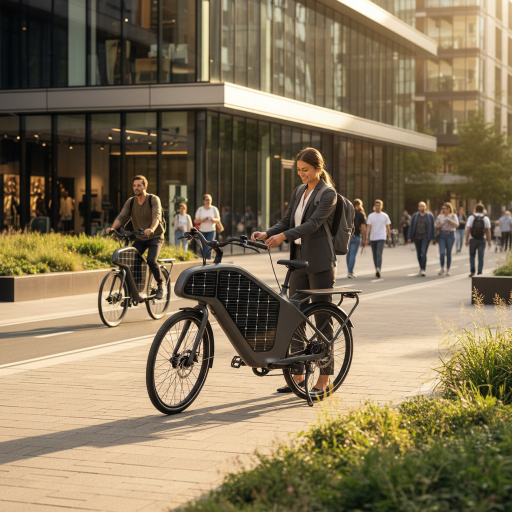 เทรนด์ 2027! E-Bike พลังงานแสงอาทิตย์ ชาร์จไฟอัตโนมัติ - solar-powered-ebike-trend-2027