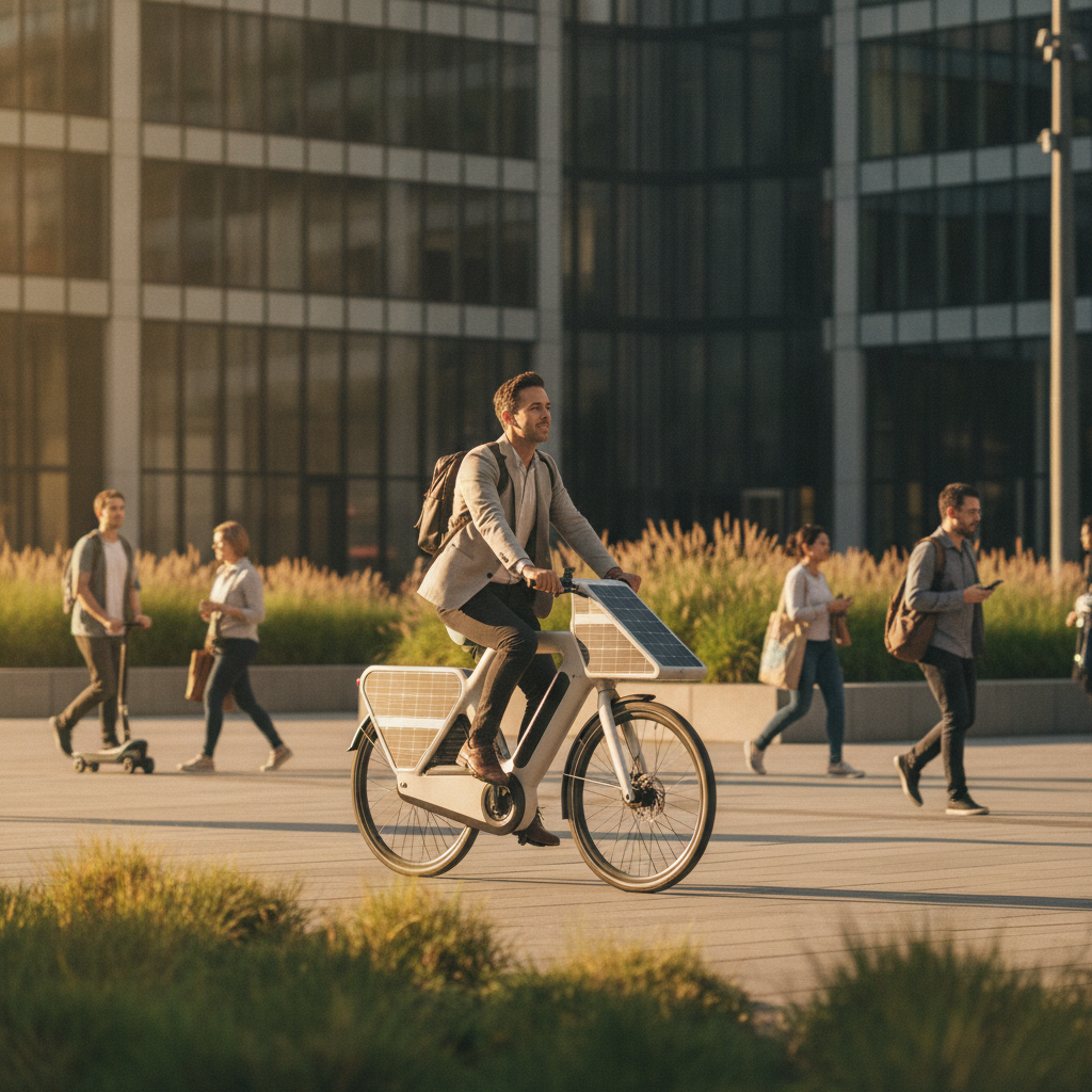 เทรนด์ 2027: E-Bike พลังงานแสงอาทิตย์ ชาร์จเองขณะขับขี่ - solar-powered-ebike-trend