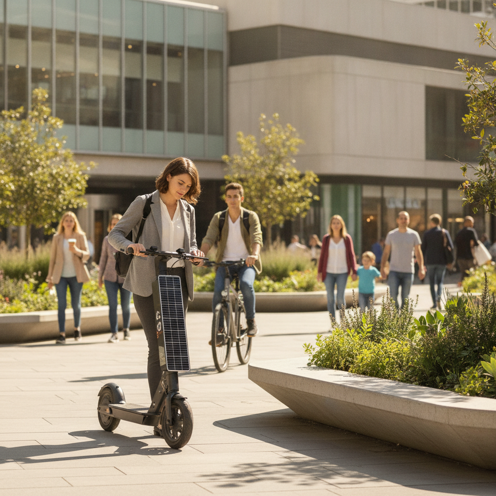 เทรนด์อนาคต 2027: สกู๊ตเตอร์ไฟฟ้าพลังงานแสงอาทิตย์ - solar-powered-escooter-trend-2027