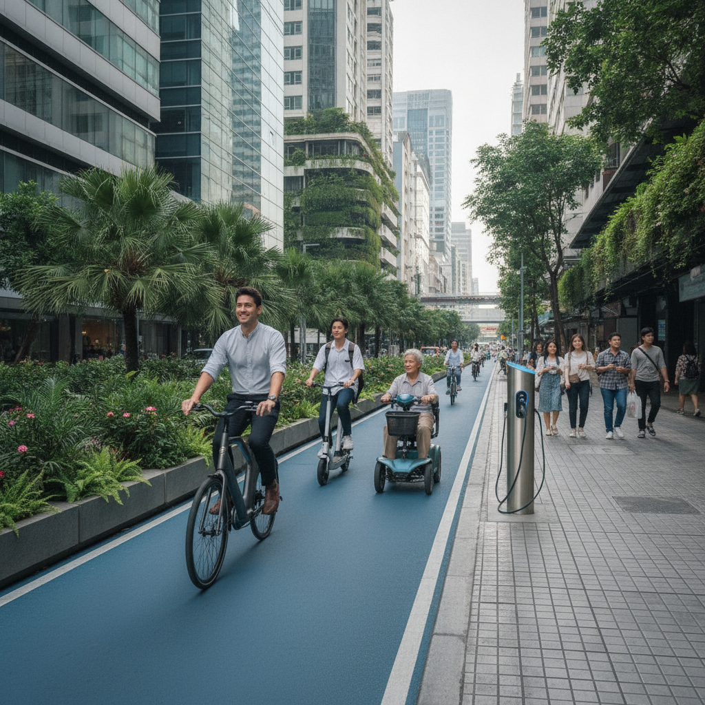 เทรนด์ EV ไทย 2027: ลุ้นภาครัฐขยายเลน E-Bike ปลอดภัยทุกวัย - thai-ev-policy-ebike-lane