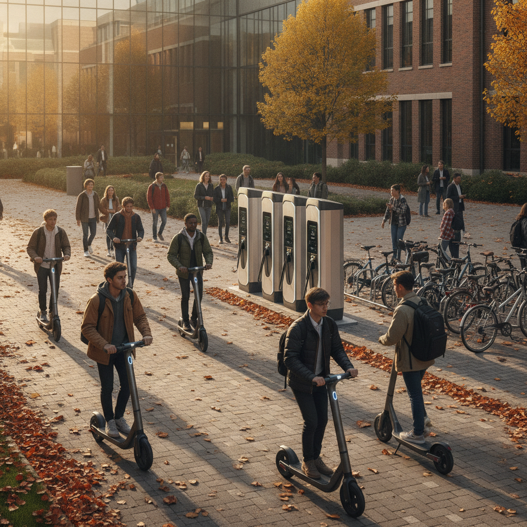เทรนด์มหาลัย 2026! นศ.ฮิตสกู๊ตเตอร์ไฟฟ้า ประหยัด energy - uni-campus-ev-trend-2026