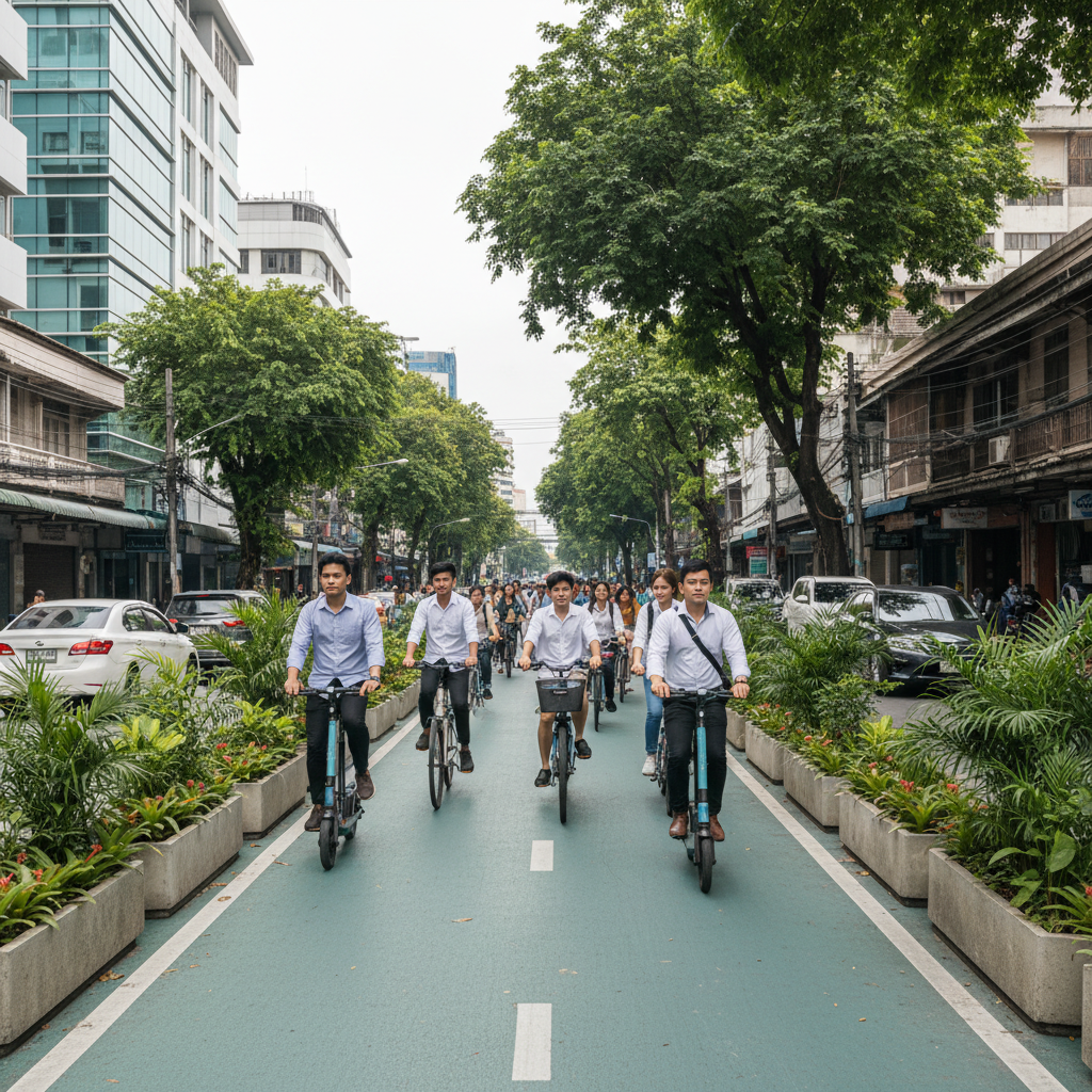เทรนด์เมือง 2027: เลนพิเศษสำหรับ E-Bike และสกู๊ตเตอร์ - urban-ebike-scooter-lane-trend
