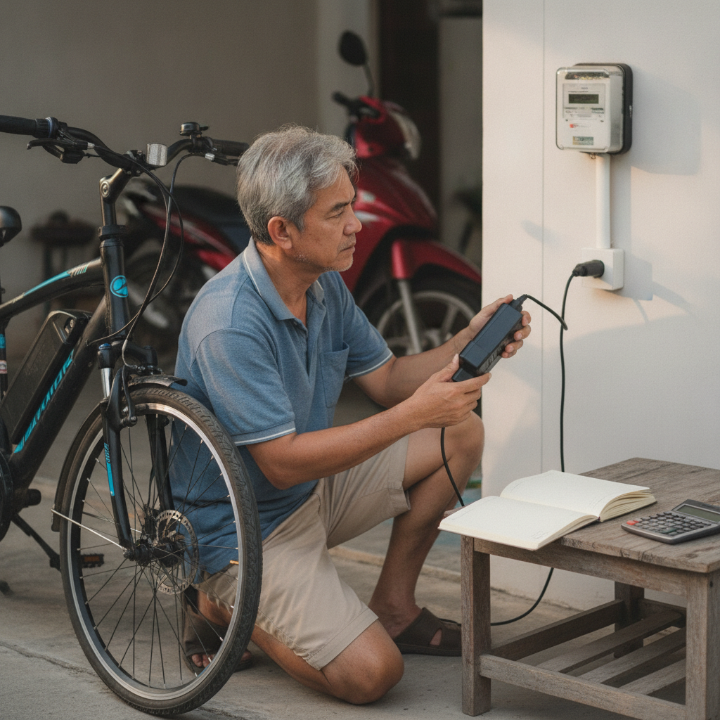 วิธีคำนวณค่าไฟจักรยานไฟฟ้า ชาร์จเต็ม 1 ครั้ง เสียกี่บาท - calculate-ebike-electricity-charging-cost