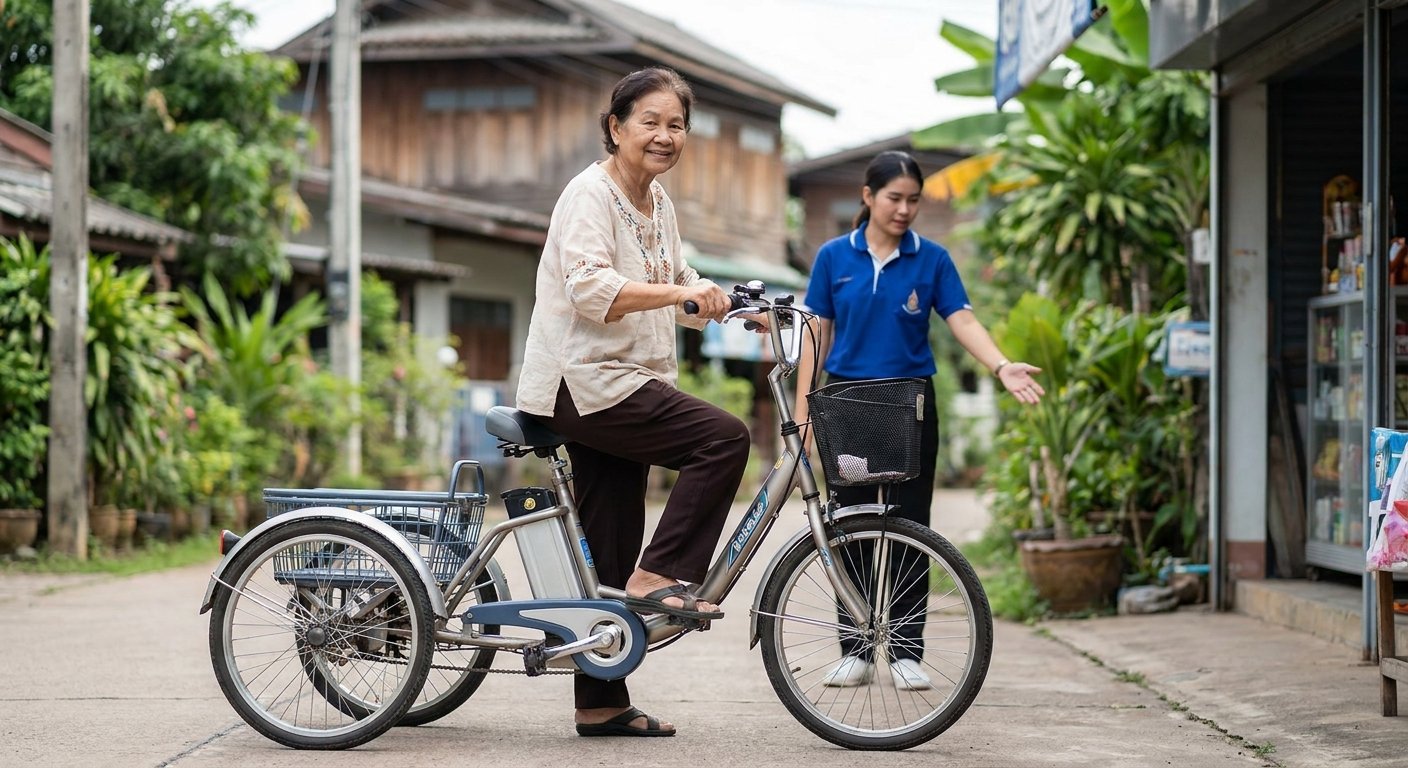 วิธีเลือกจักรยานไฟฟ้าให้ผู้สูงอายุ ขี่ง่าย ปลอดภัย ไม่ล้ม