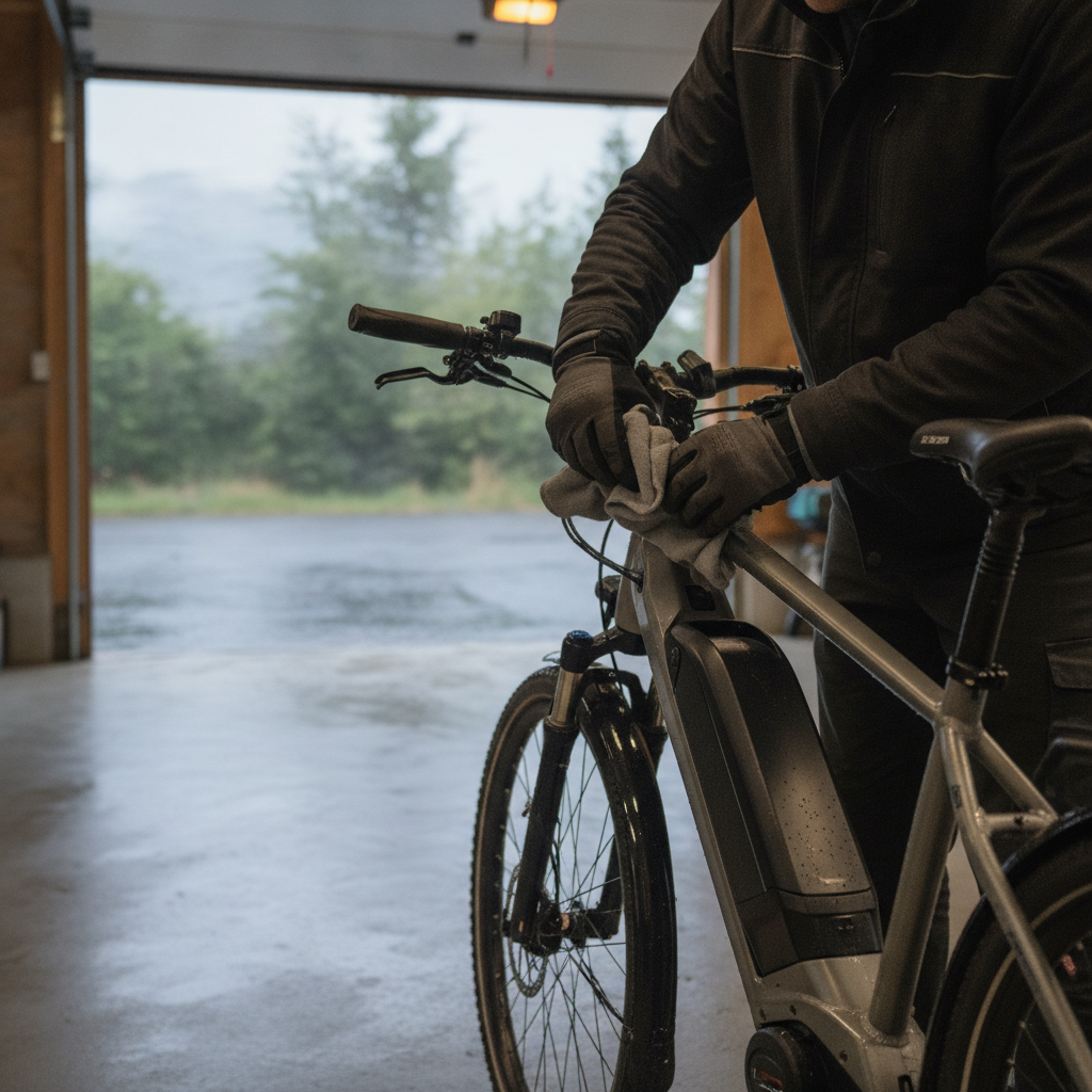 วิธีดูแลแบตเตอรี่ E-Bike หน้าฝน ชาร์จปลอดภัย ไม่ช็อต - ebike-battery-care-rainy-season