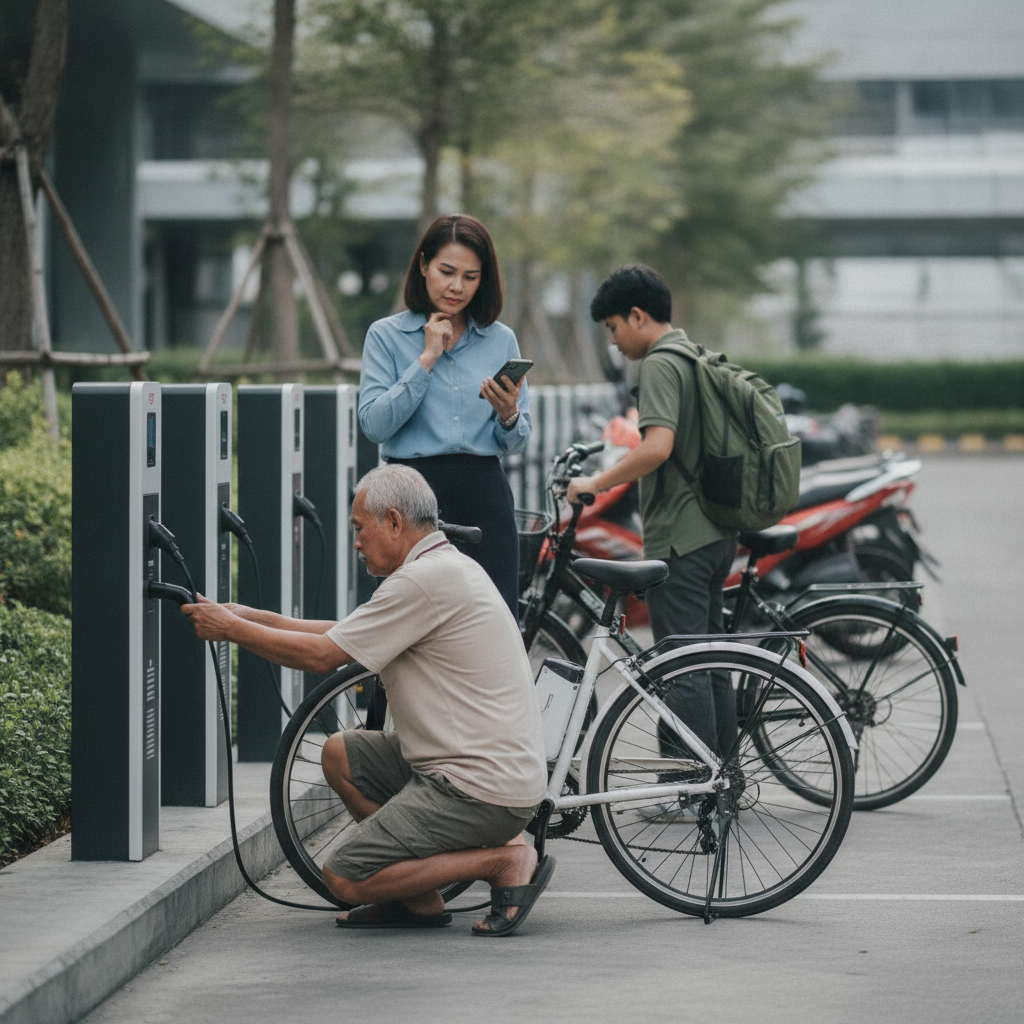 ชาร์จจักรยานไฟฟ้า 1 ครั้งเสียค่าไฟกี่บาท? เทียบชัดค่าน้ำมัน - ebike-electricity-cost-saving-guide
