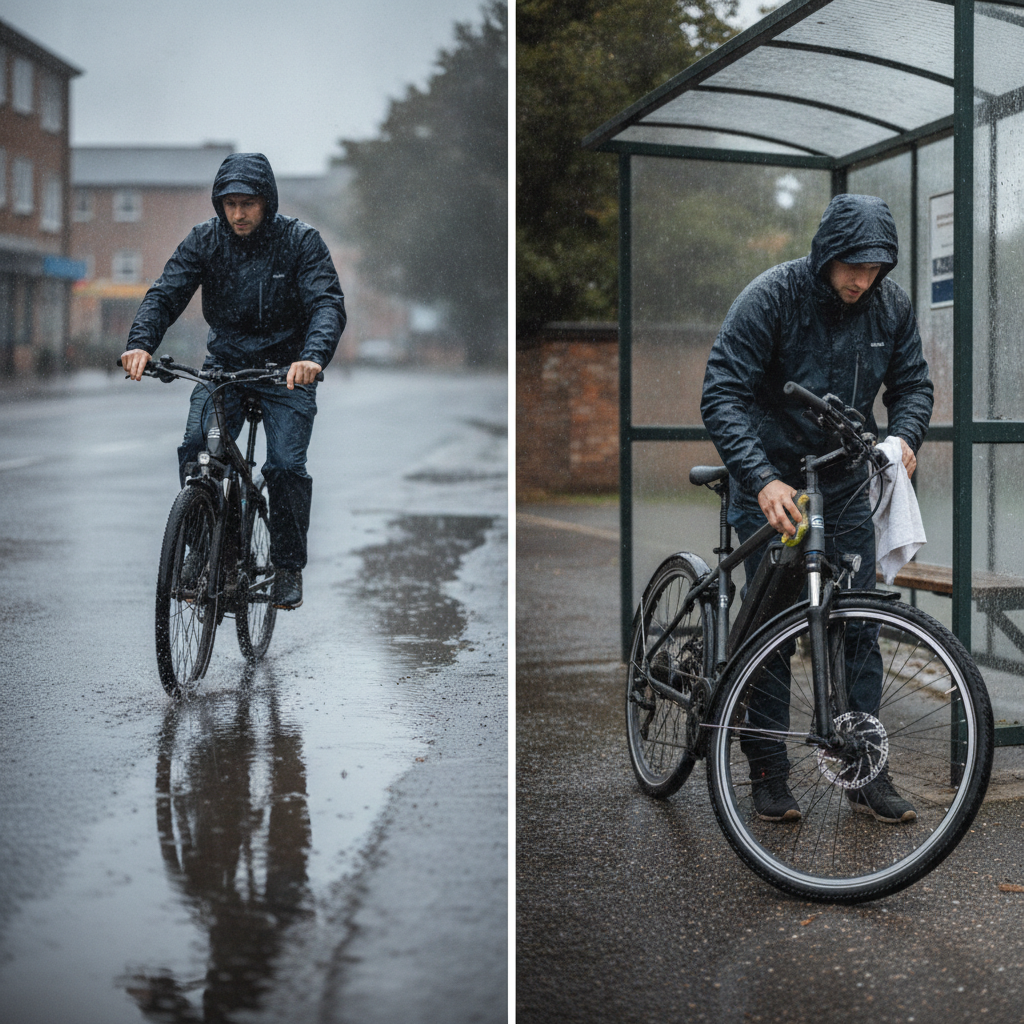 วิธีขี่และดูแลจักรยานไฟฟ้าหน้าฝน ป้องกันมอเตอร์ช็อต - ebike-rain-care-maintenance-tips