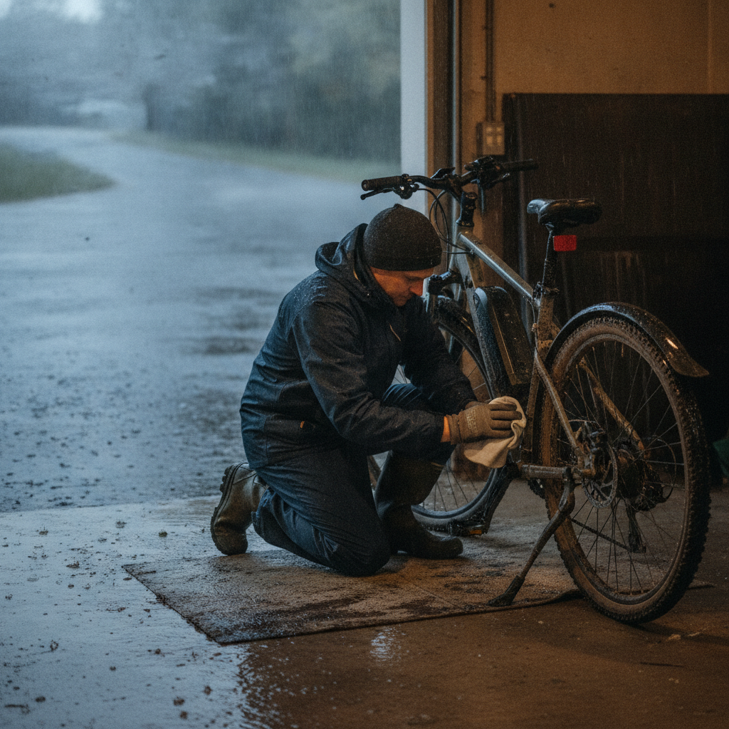 จักรยานไฟฟ้าลุยฝนได้ไหม วิธีดูแลมอเตอร์ ป้องกันน้ำเข้า - ebike-rain-riding-motor-care