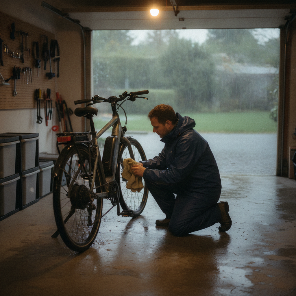 จักรยานไฟฟ้าลุยฝนได้ไหม? 4 วิธีดูแลมอเตอร์ไม่ให้พัง - ebike-rainy-season-care-guide