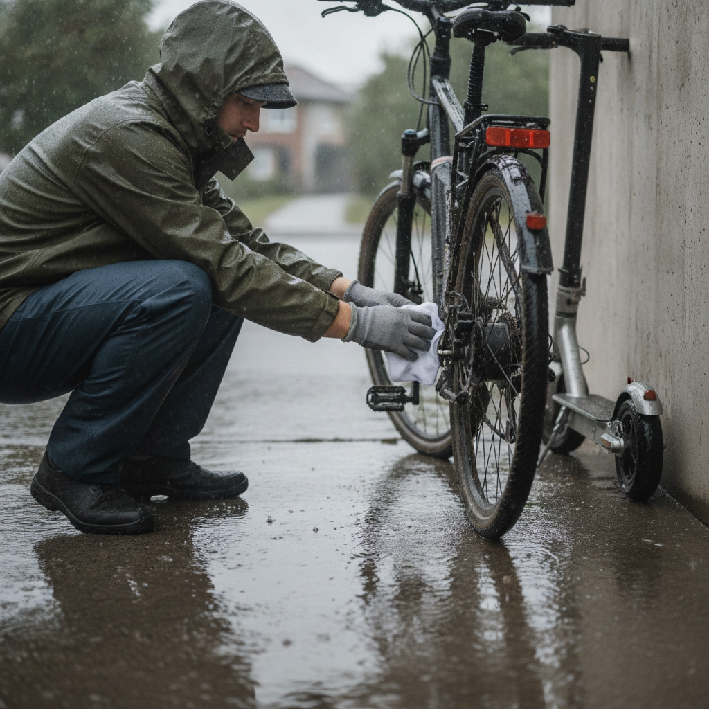วิธีดูแล E-Bike ลุยฝนน้ำท่วมขัง มอเตอร์ไม่พัง ขี่ปลอดภัย - ebike-rainy-season-maintenance-guide