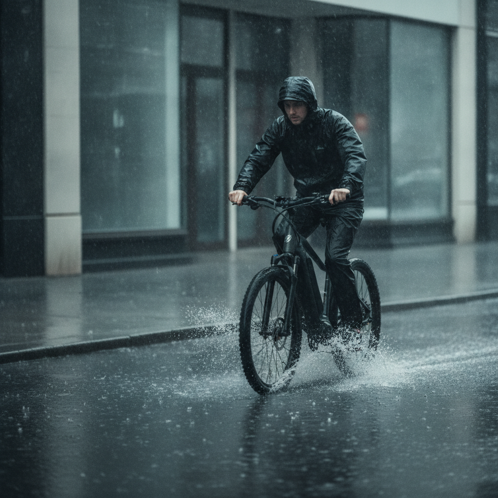 ขี่จักรยานไฟฟ้าหน้าฝน ลุยน้ำได้แค่ไหน? ป้องกันมอเตอร์พัง - ebike-rainy-season-maintenance-tips