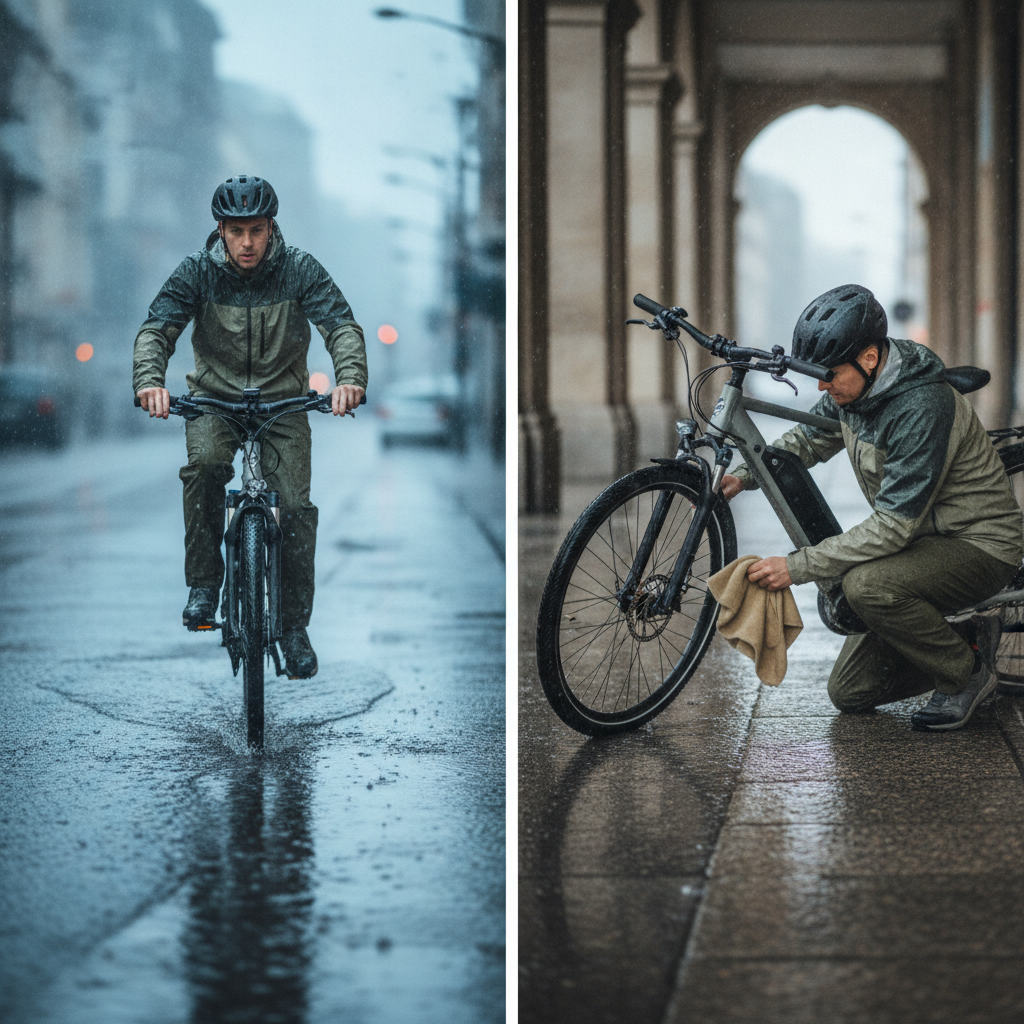 จักรยานไฟฟ้าลุยน้ำได้ไหม? วิธีดูแลช่วงฝนตก ไม่ให้มอเตอร์พัง - ebike-rainy-season-waterproof-care