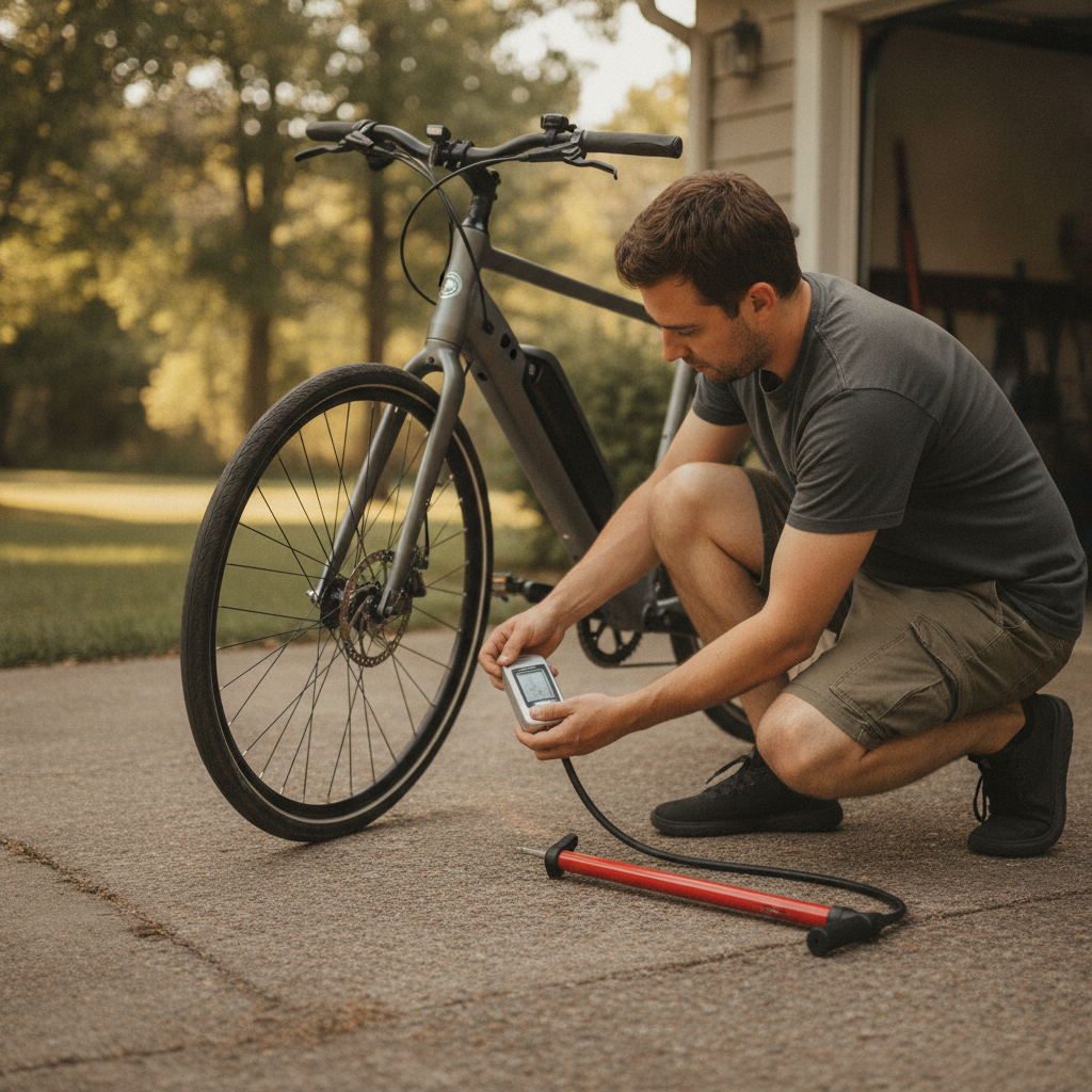 เช็กลมยาง E-Bike อย่างไรให้ประหยัดแบต วิ่งไกลขึ้น 20% - ebike-tire-pressure-maintenance-battery-saving