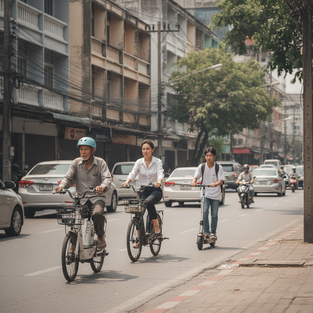 จักรยานไฟฟ้าวิ่งบนถนนได้ไหม? เช็กกฎหมายน่ารู้ก่อนขับขี่ - ebike-traffic-laws-thailand-guide