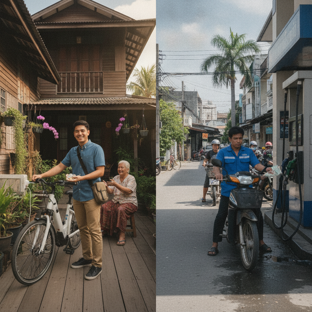 เทียบชัดๆ ขี่จักรยานไฟฟ้า ประหยัดค่าน้ำมันได้ปีละกี่บาท? - ebike-vs-gasoline-cost-comparison
