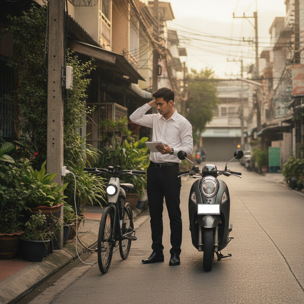 คำนวณให้ชัด E-Bike vs มอเตอร์ไซค์ ประหยัดค่าน้ำมันปีละกี่บาท - ebike-vs-motorcycle-cost-comparison